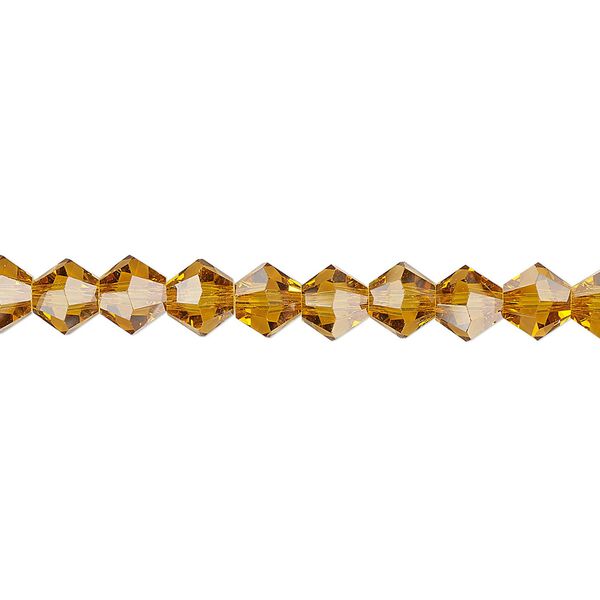 Bead 1pk transparent gold, Celestial Crystal&reg; 6mm bicone 15.5-16 inch image number 0