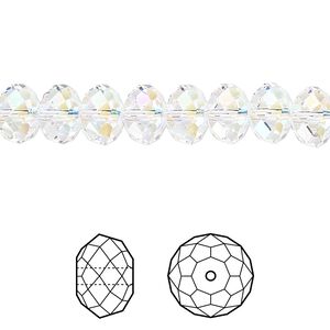 Bead 288pk crystal shimmer 2X, Swarovski&reg; 8x6mm rondelle 5040