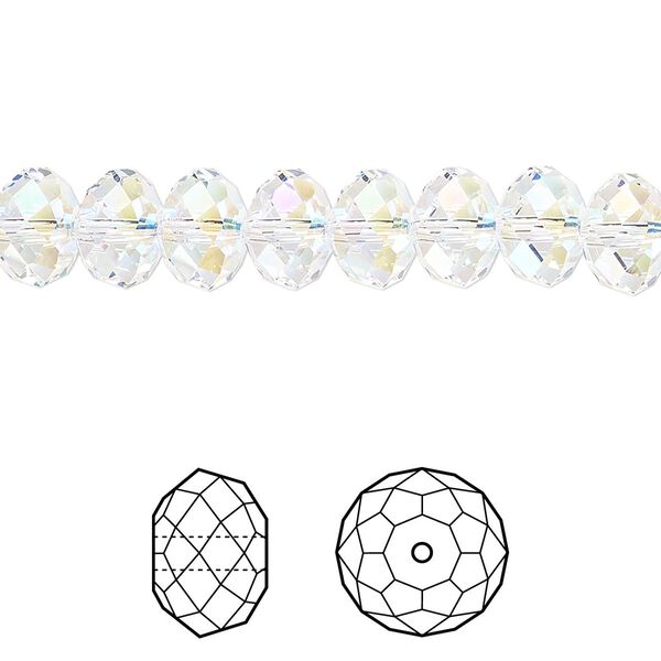 Bead 288pk crystal shimmer 2X, Swarovski&reg; 8x6mm rondelle 5040 image number 0