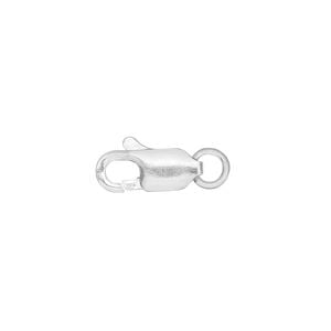 Clasp lobster claw 1pkg10 sterling silver, 13x6mm / 5mm 18gauge open jump ring 1-strand