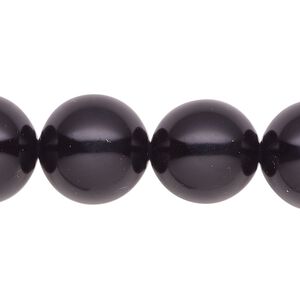 Pearl 1pk black, Celestial Crystal&reg; 16mm round 15.5-16 inch