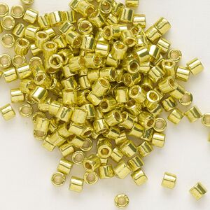 Seed bead, Delica&reg; 1pkg250g glass, #8 round, Duracoat&reg; opaque galvanized zest / outside dyed (DBL-1835)