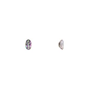 Luster topaz 1pkg1, hand-cut faceted oval gem 5x3mm