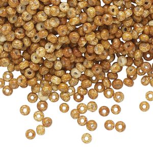 Seed bead, Preciosa Ornela Czech glass, pkg/500g, #8 rocaille, opaque cream travertine chalkwhite, (66209).