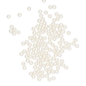 Pearl 100pk cream, Crystal Passions&reg; 2mm undrilled round 5809