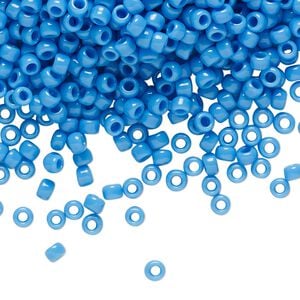 Seed bead, TOHO BEADS&reg;, glass, pkg/50g, #8 round, opaque cornflower blue (TR-08-43D).