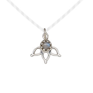Drop 1pkg1, antiqued sterling silver and labradorite (natural), 14.5x12.5mm