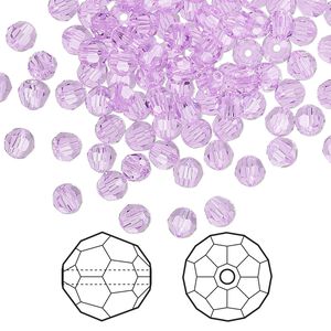 Bead 144pk violet, Crystal Passions&reg; 4mm round 5000