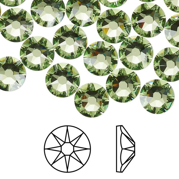 Flat back 144pk peridot foil back, Swarovski&reg; 8.412-8.672mm rose round SS40 2088 image number 0
