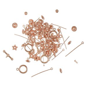 Bead & finding mix 1pkg50g copper, 2-50mm mixed shape