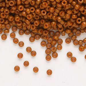 Seed bead, Miyuki, glass, pkg/25g, #11 rocaille, Duracoat&reg; opaque outside dyed sienna, (RR-4459).