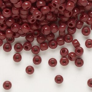 Seed bead, Miyuki, glass, pkg/25g, #6 rocaille, opaque currant, (RR-419).