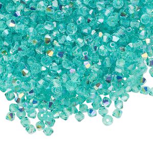 Bead 1440pk Caribbean Sea AB, Preciosa Czech crystal 3mm bicone