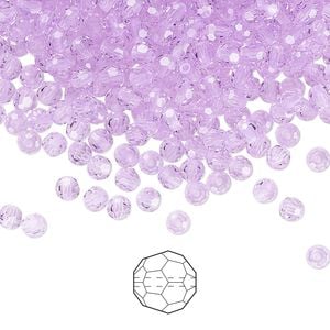 Bead 24pk violet, Preciosa Czech crystal 3mm round
