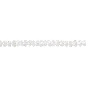 Quartz crystal 1pkg1, hand-cut faceted rondelle bead natural 15.5-16 inch 3x2mm-4x3mm