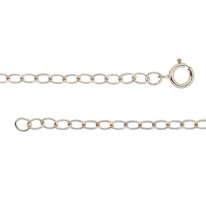 Chain 1pkg1 14Kt rose gold-filled cable, 2.7mm / springring clasp, 18 inch