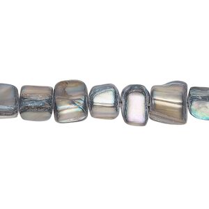 Mother-of-pearl shell 1pkg1, chip bead 15 inch dark turquoise blue small to medium