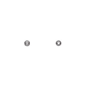 Bead 1pkg50 sterling silver, 3mm seamless corrugated round, antiqued
