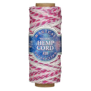 Cord, Hemptique&reg;, variegated polished hemp, fairy, 1mm diameter, 20-pound test. Sold per 187-foot spool.