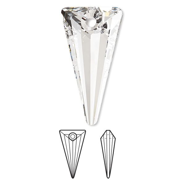 Drop 36pk crystal, Swarovski&reg; 28x14mm pendant spike 6480 image number 0