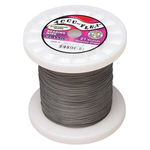 Beading wire, Accu-Flex&reg;, nylon and stainless steel, clear, 21 strand, 0.019-inch diameter. Sold per 1,000-foot spool.