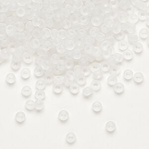 Seed bead, Preciosa Ornela Czech glass, pkg/500g, #8 rocaille, translucent matte clear, (00050).