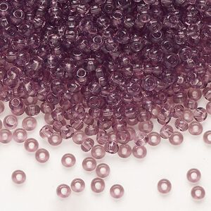 Seed bead, Preciosa Ornela Czech glass, pkg/500g, #8 rocaille, transparent light amethyst, (20010).