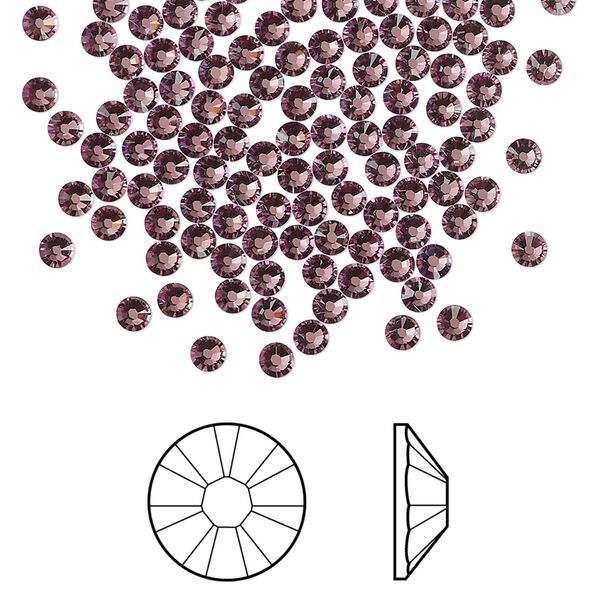 Flat back 1440pk iris foil back, Swarovski&reg; 2.5-2.7mm rose round SS9 2058 image number 0