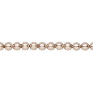 Pearl 100pk bronze, Crystal Passions&reg; 4mm round 5810