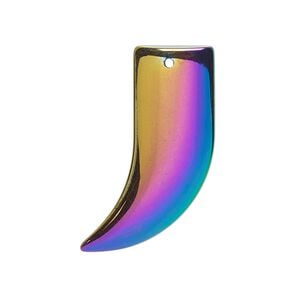 Hemalyke&trade; 1pkg1, electroplated rainbow talon focal 30x19mm