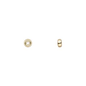 Bead 1pkg10 14Kt gold, 4x2mm flat rondelle