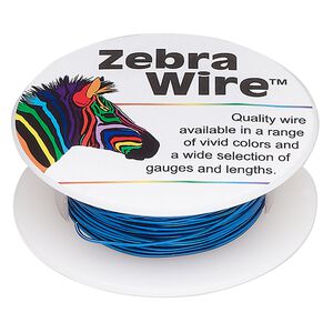 Wire, Zebra Wire&trade;, color-coated copper, royal blue, 22 gauge. Sold per 15-yard spool.