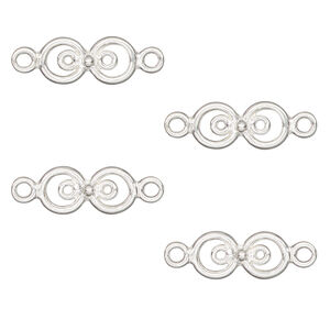 Link 1pkg4, JBB Findings, sterling silver, 13x6mm double-sided circles.