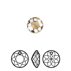 Drop 48pk crystal golden shadow, Swarovski&reg; 10mm pendant classic cut 6430