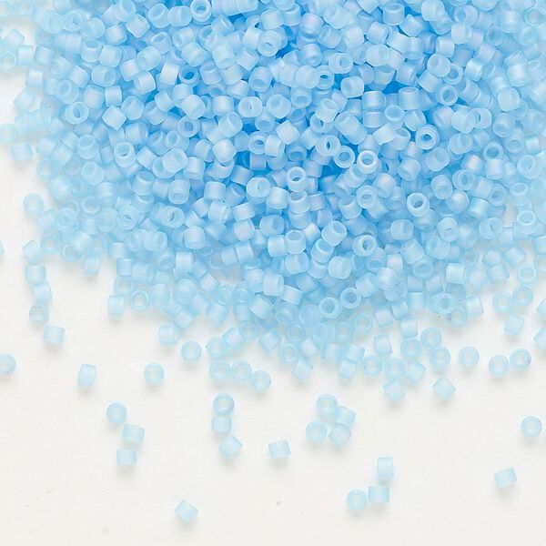 Seed bead, Delica&reg;, glass, pkg/250g, #11 round, translucent matte rainbow aqua (DB-0861). image number 0
