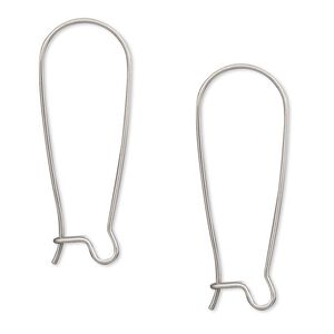 Ear wire, stainless steel, 33mm kidney, 21 gauge. Sold per pkg of 50 pairs.