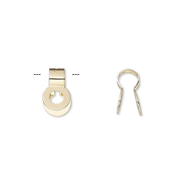 Ball chain connector 1pkg10 gold-finished, 11.5x6.5mm / fits 3.2mm ball, steel image number 0