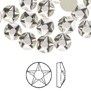 Flat back 12pk crystal foil back, Crystal Passions&reg; 8.412-8.672mm round SS40 2100