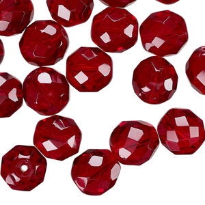 Bead 1pkg600 Czech fire-polished glass, garnet red, 10mm faceted round. 1/2 mass.