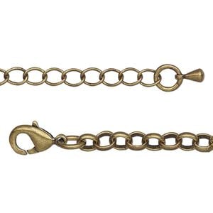 Chain 1pkg1 brass-plated rolo, 5mm / lobster claw clasp, antique brass 18 inch