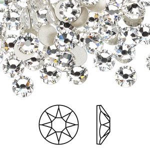 Flat back 144pk crystal foil back, Crystal Passions&reg; 6.32-6.5mm rose round SS30 2088