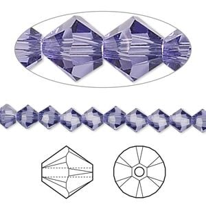 Bead 720pk tanzanite, Swarovski&reg; 5mm XILION bicone 5328