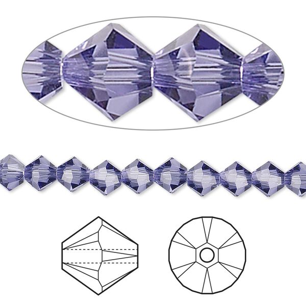 Bead 720pk tanzanite, Swarovski&reg; 5mm XILION bicone 5328 image number 0
