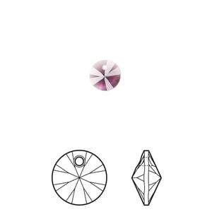 Drop 12pk amethyst, Crystal Passions&reg; 6mm pendant mini disk 6428