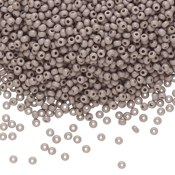 Seed bead, Preciosa Ornela Czech glass, pkg/50g, #11 rocaille, opaque grey, (43020). image number 0