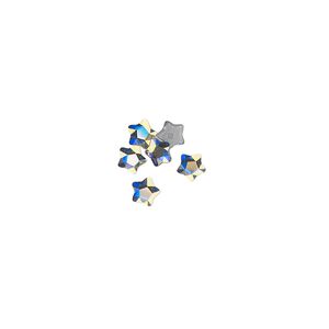 Flat back 6pk crystal AB foil back, Crystal Passions&reg; hotfix rhinestone 4mm star flower 3754