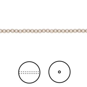 Pearl 1000pk platinum, Swarovski&reg; 2mm round 5810