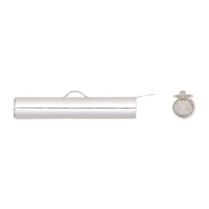 End bar 1pkg1 sterling silver, 26x5mm round tube / fold-in ends / 4mm inside diameter, 1-strand