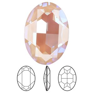 Fancy stone 1pk crystal dusty pink DeLite, Crystal Passions&reg; 30mm oval 4127