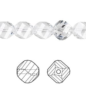 Bead 144pk crystal, Swarovski&reg; 10mm helix 5020